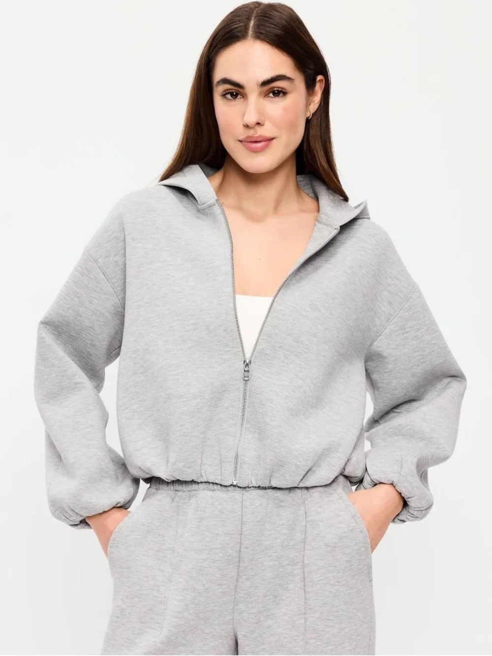Old Navy Bounce Fleece Bubble-Hem
Hoodie Sweatshirt in Heather Gray | Size Large